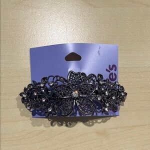 Elegant Black Floral Hair Clip